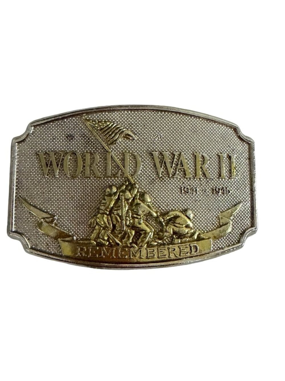 Vintage 1990 Siskiyou World War II Remembered Belt Buckle #17953 Iwo Jima